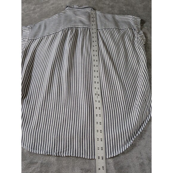 Madewell Gabriel Stripe Shirt Womens XXS Black White Button Up Short Sleeve - Picture 8 of 9